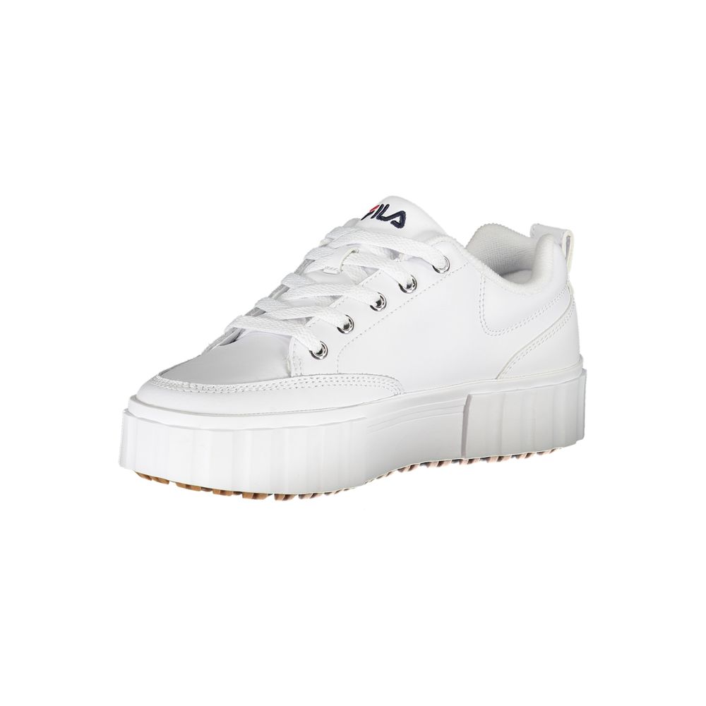 Fila Chic White Wedge Sneakers with Embroidered Detail | Regal Royce