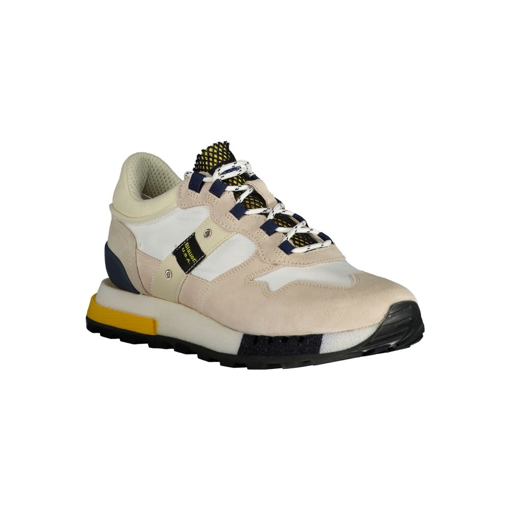 Blauer White Polyurethane Men's Sneaker | Regal Royce