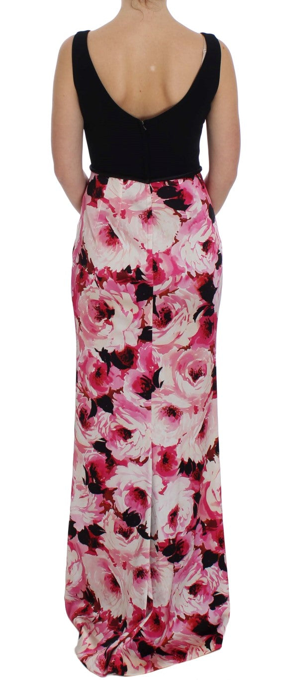 Dolce & Gabbana Pink Floral Print Long Maxi Sheath Dress | Regal Royce
