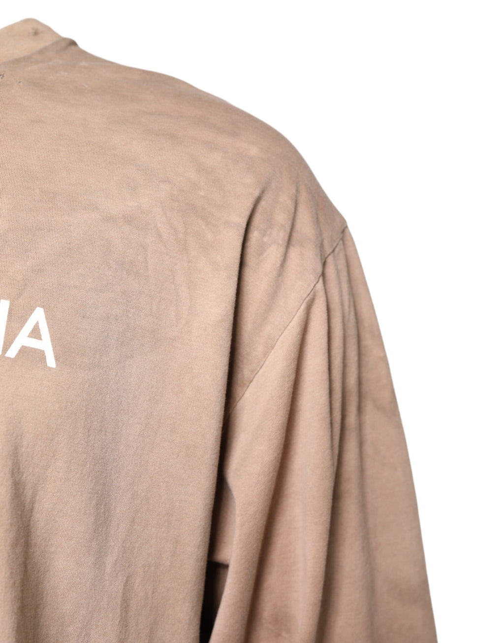 Dolce & Gabbana Beige Tie Dye Logo Print Cropped T-shirt