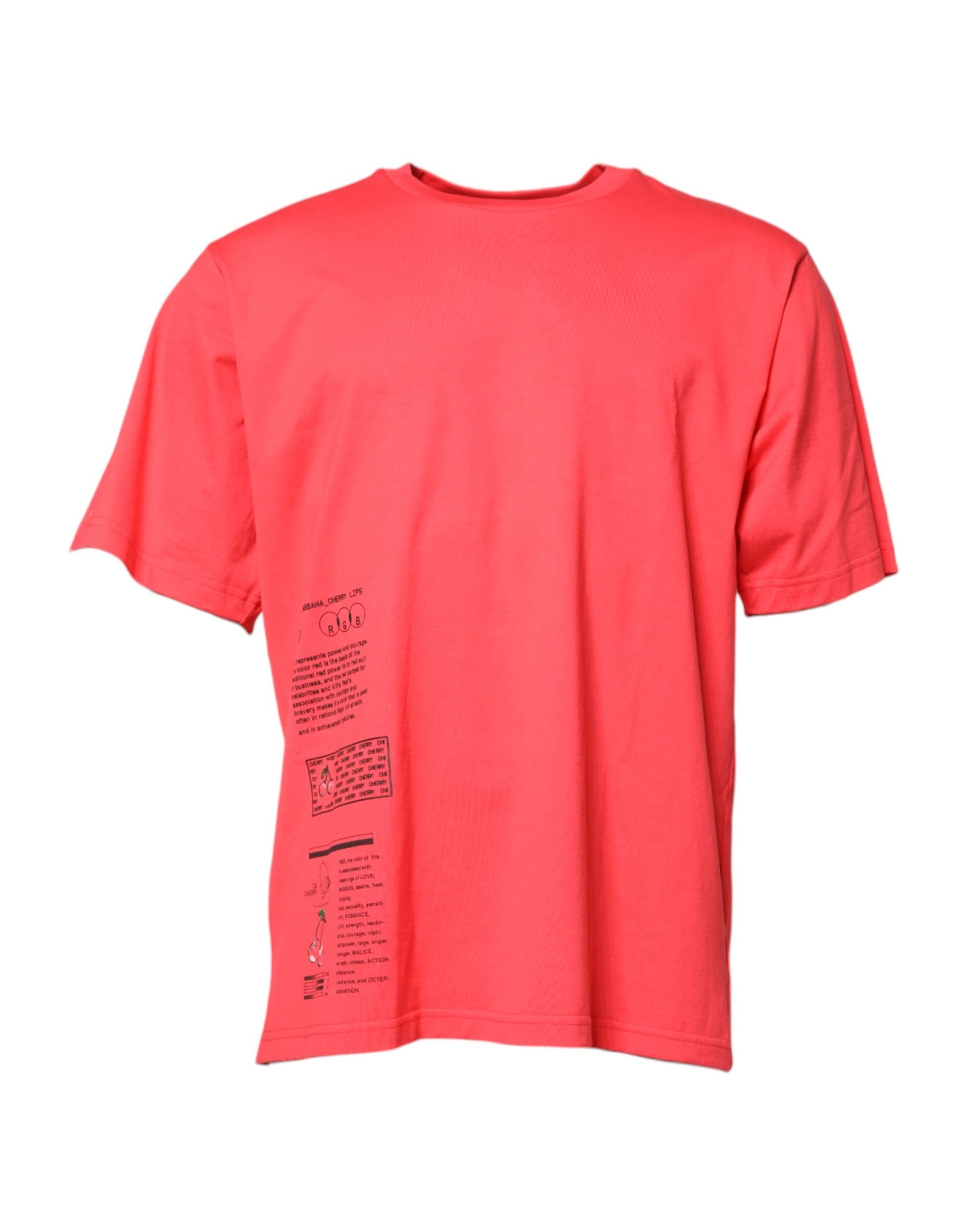 Dolce & Gabbana Red Cotton Lettering Print Crew Neck T-shirt | Regal Royce