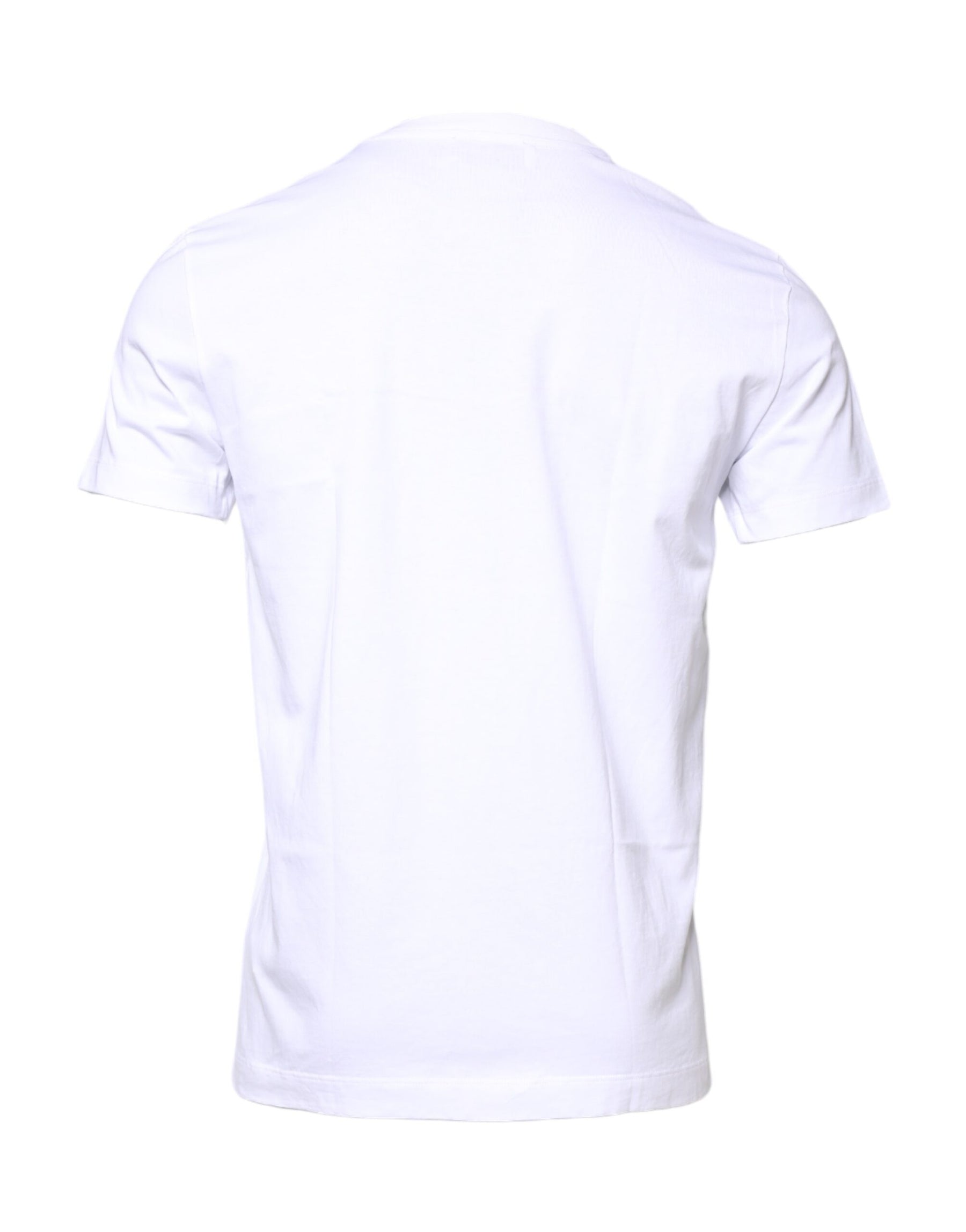 Dolce & Gabbana White Cotton DG Embroidery Crew Neck T-shirt | Regal Royce