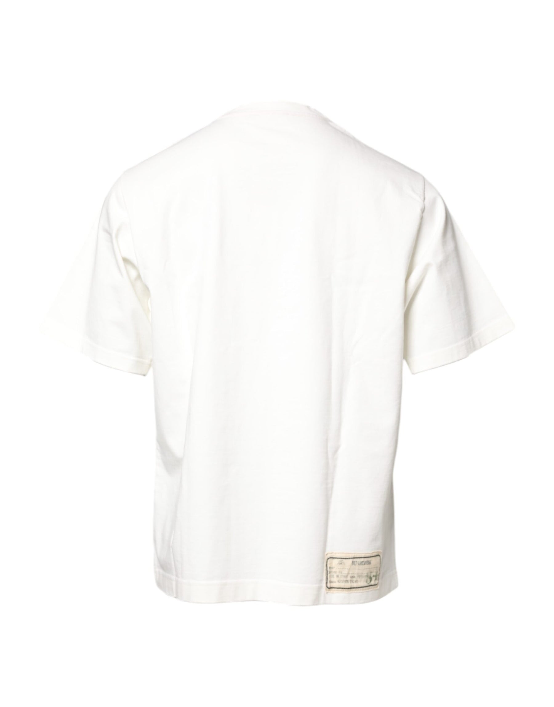Dolce & Gabbana White LOVE & PEACE Print Crew Neck T-shirt | Regal Royce