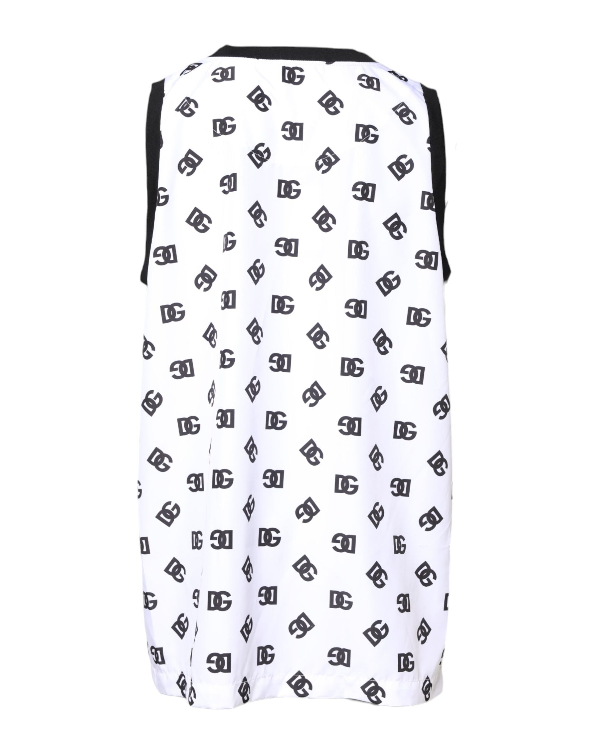 Dolce & Gabbana White Polyester Sleeveless DG Logo T-shirt