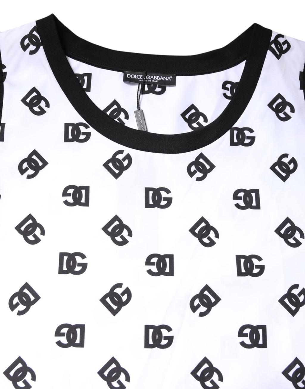 Dolce & Gabbana White Polyester Sleeveless DG Logo T-shirt