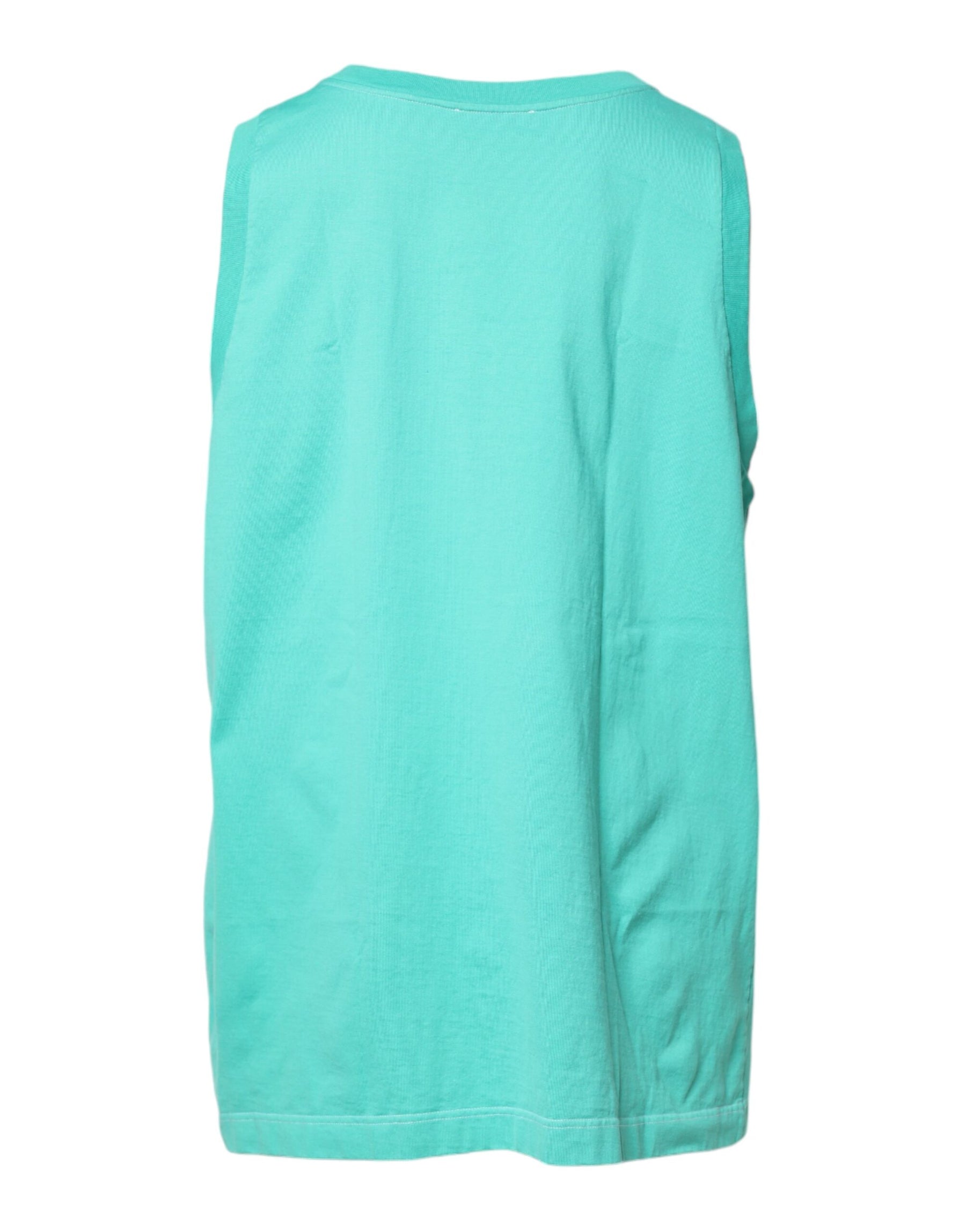 Dolce & Gabbana Green Sleeveless Logo Round Neck T-shirt | Regal Royce