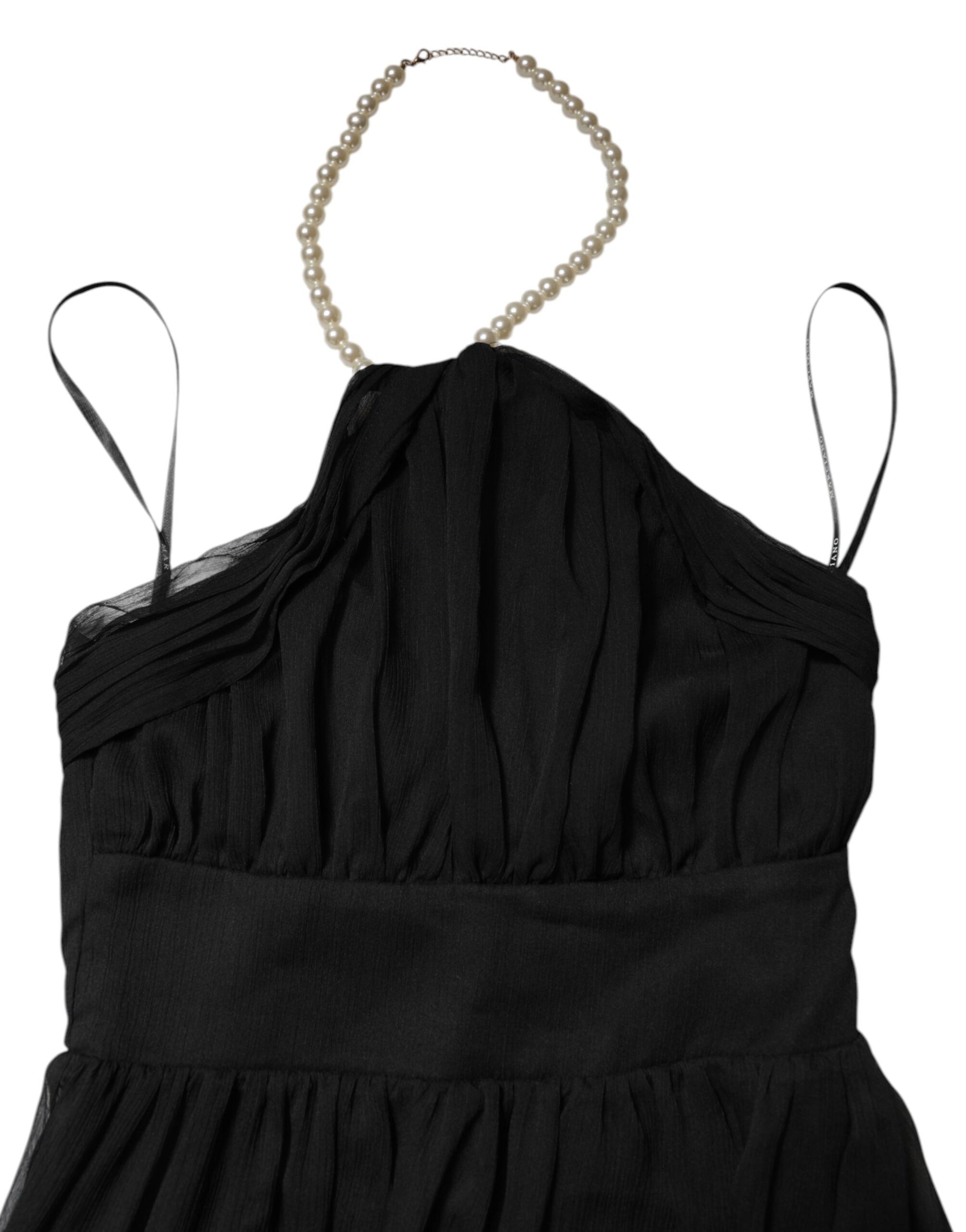 Marciano by Guess Black Tulle Pearl Sleeveless Long Gown Dress | Regal Royce