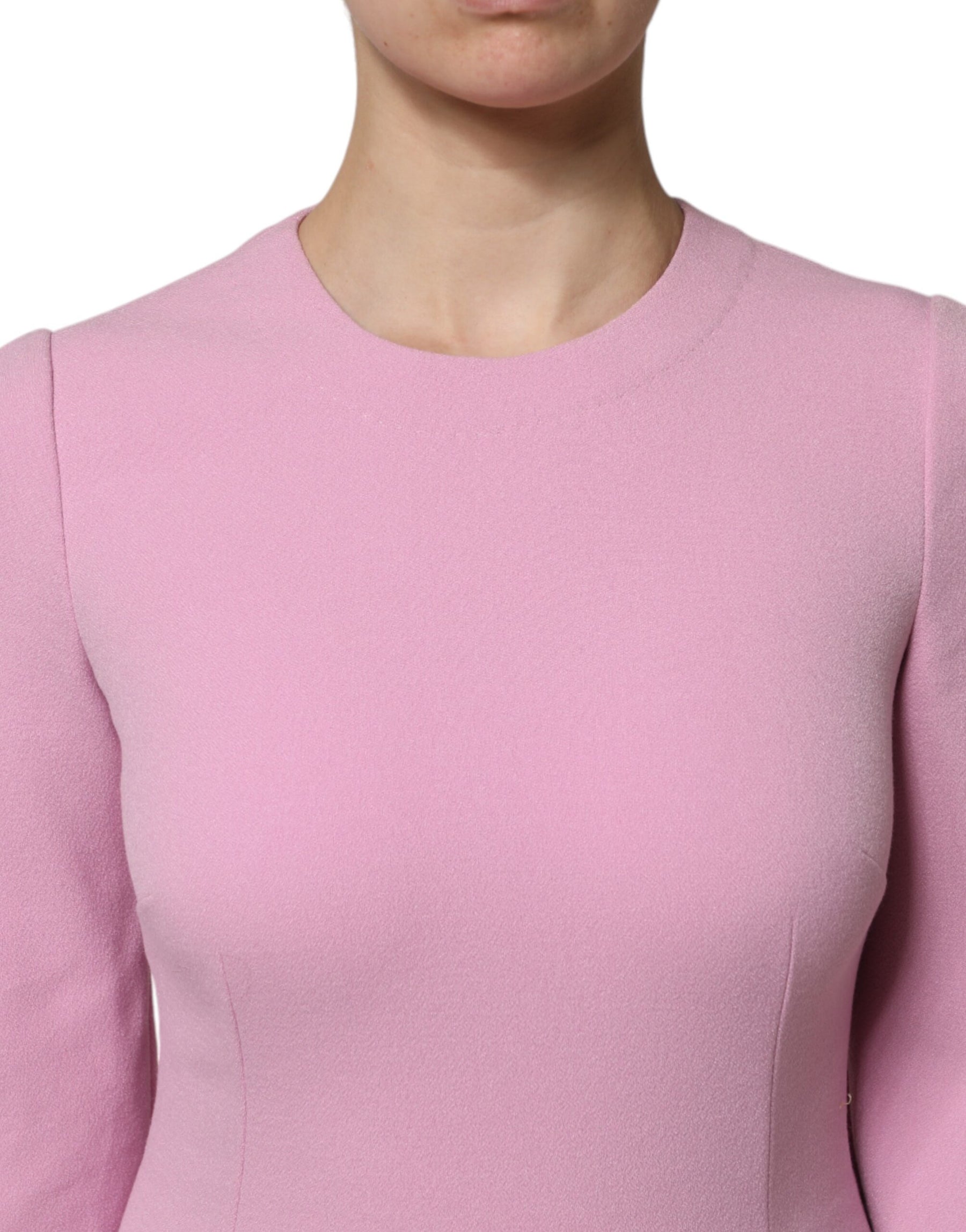 Dolce & Gabbana Pink Polyester Long Sleeves Sheath Mini Dress | Regal Royce