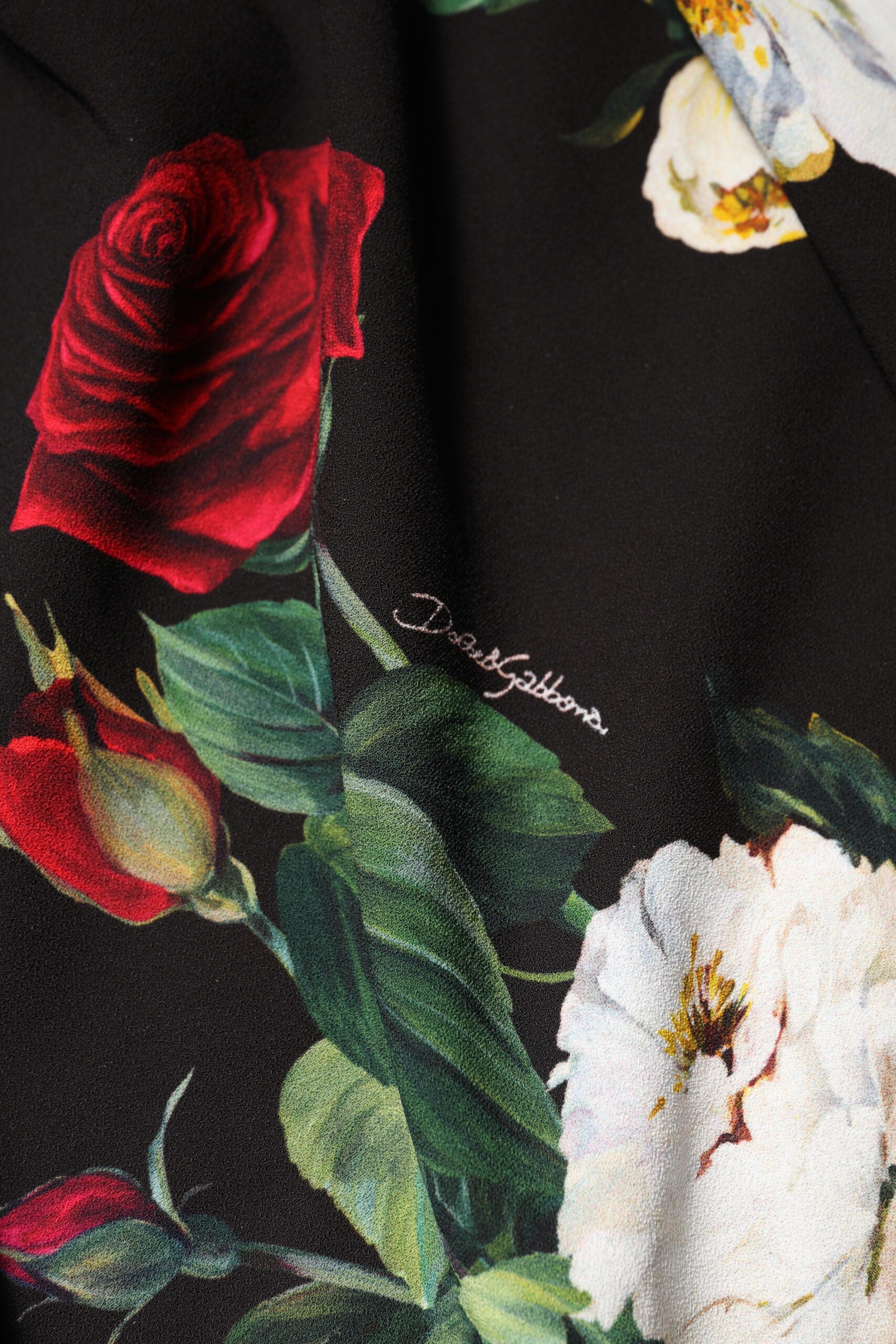 Dolce & Gabbana Black Floral Print Sleeveless Sheath Dress | Regal Royce