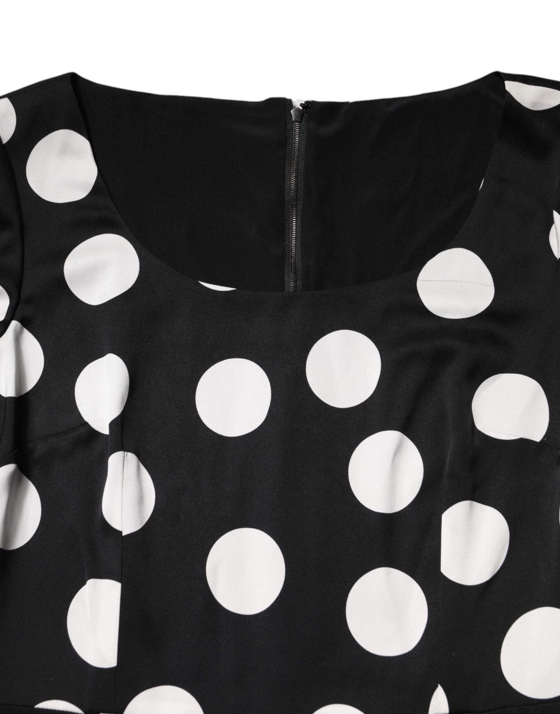Dolce & Gabbana Black White Polka Dot Sheath Midi Dress | Regal Royce