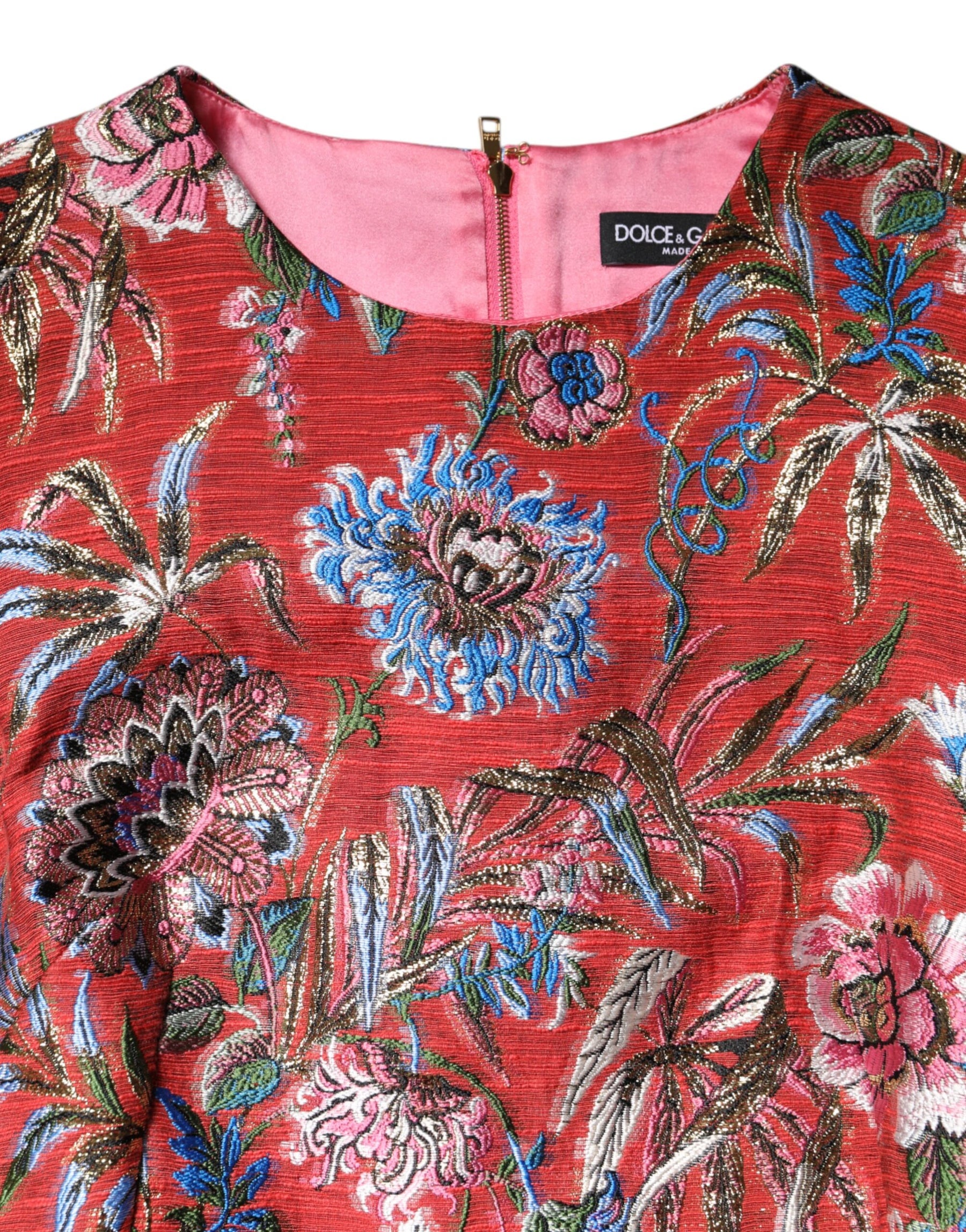 Dolce & Gabbana Red Floral Jacquard A-line Mini Dress | Regal Royce