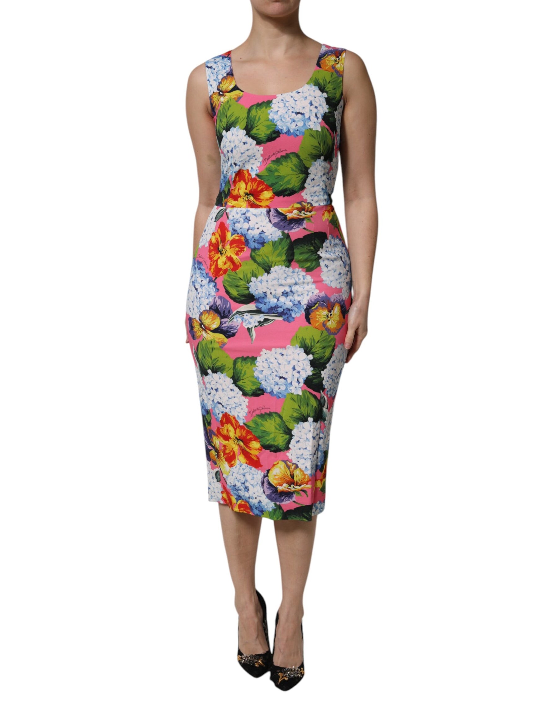 Dolce & Gabbana Multicolor Floral Sleeveless Sheath Dress | Regal Royce