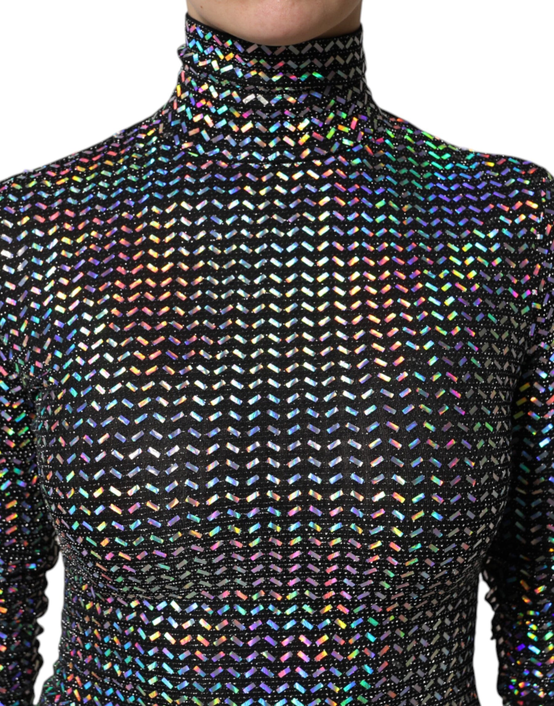 Dolce & Gabbana Black Embellished Nylon Bodycon Mini Dress | Regal Royce