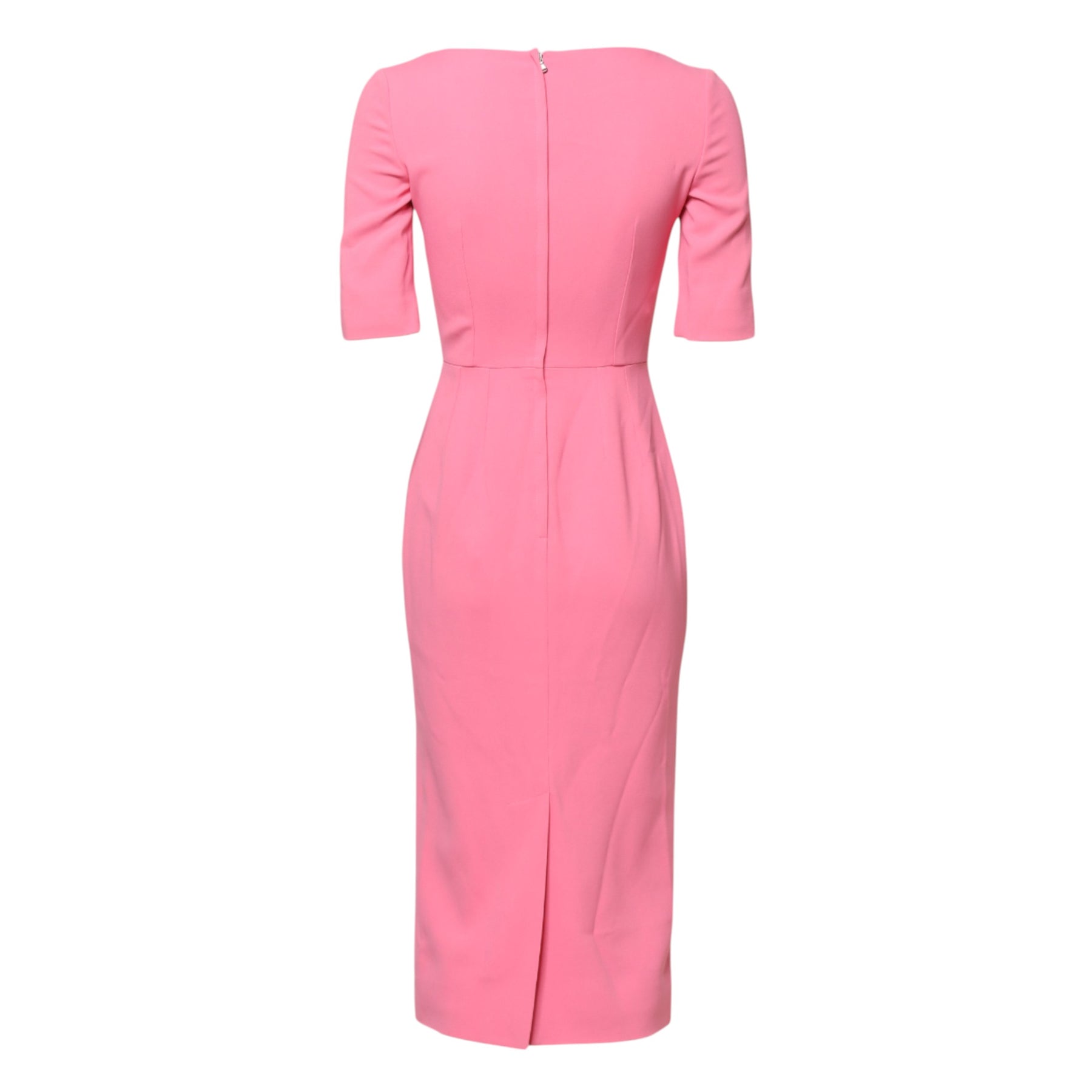 Dolce & Gabbana Pink Viscose Short Sleeve Sheath Midi Dress | Regal Royce