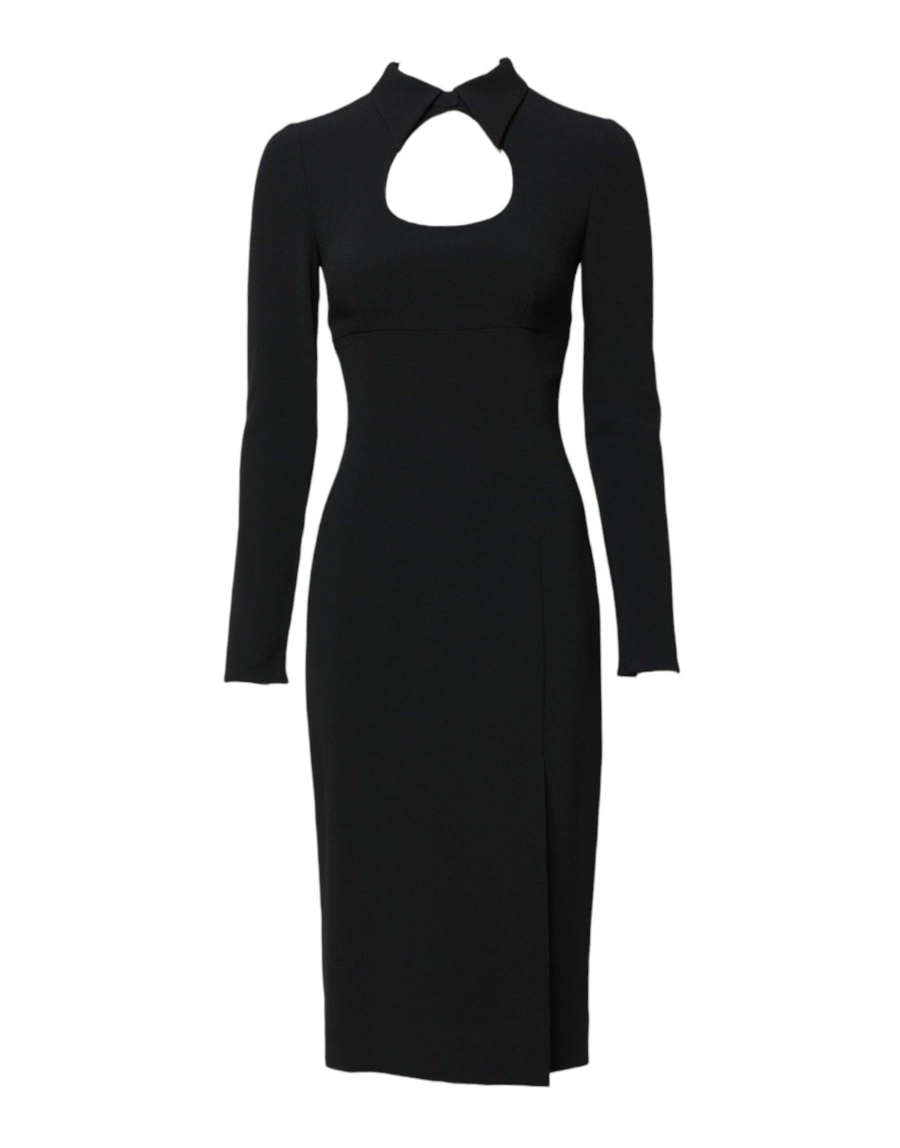 Dolce & Gabbana Black Long Sleeves Bodycon Sheath Midi Dress | Regal Royce