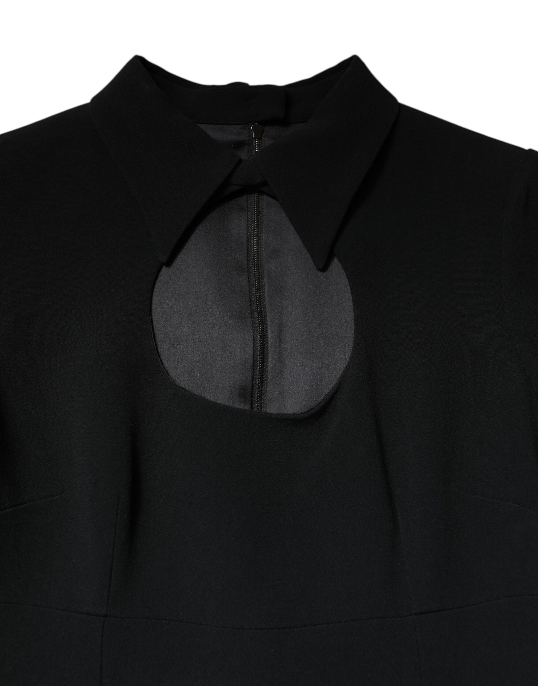 Dolce & Gabbana Black Long Sleeves Bodycon Sheath Midi Dress | Regal Royce