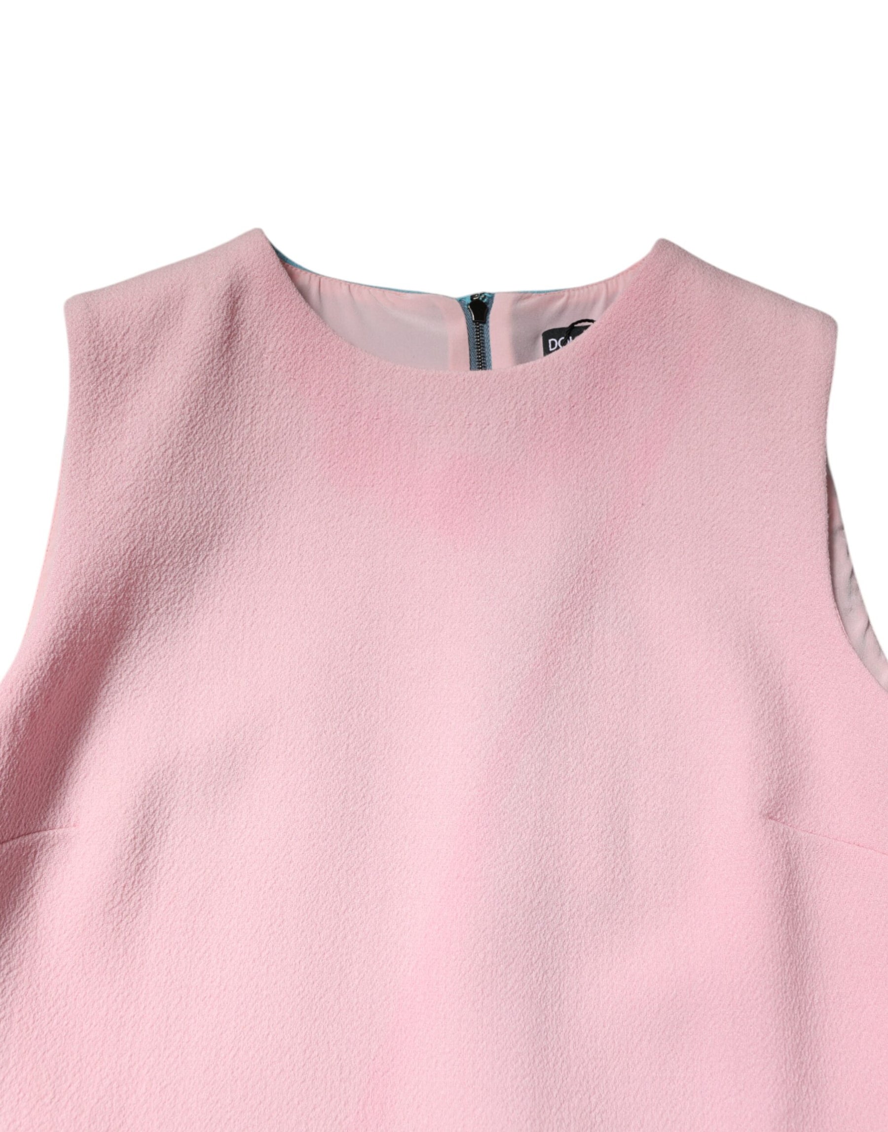 Dolce & Gabbana Pink Blue Wool Sleeveless Shift Mini Dress | Regal Royce