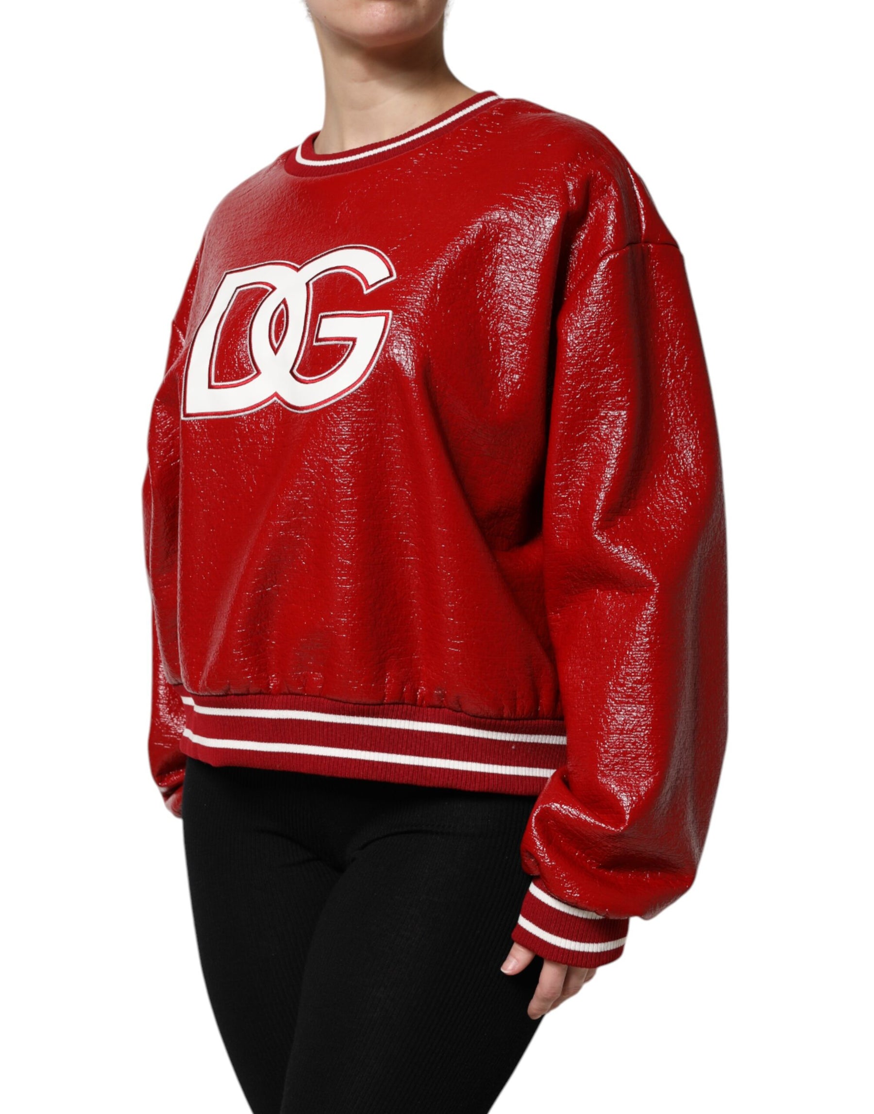 Dolce & Gabbana Red Wool DGLogo Embroidery Pullover Sweater | Regal Royce