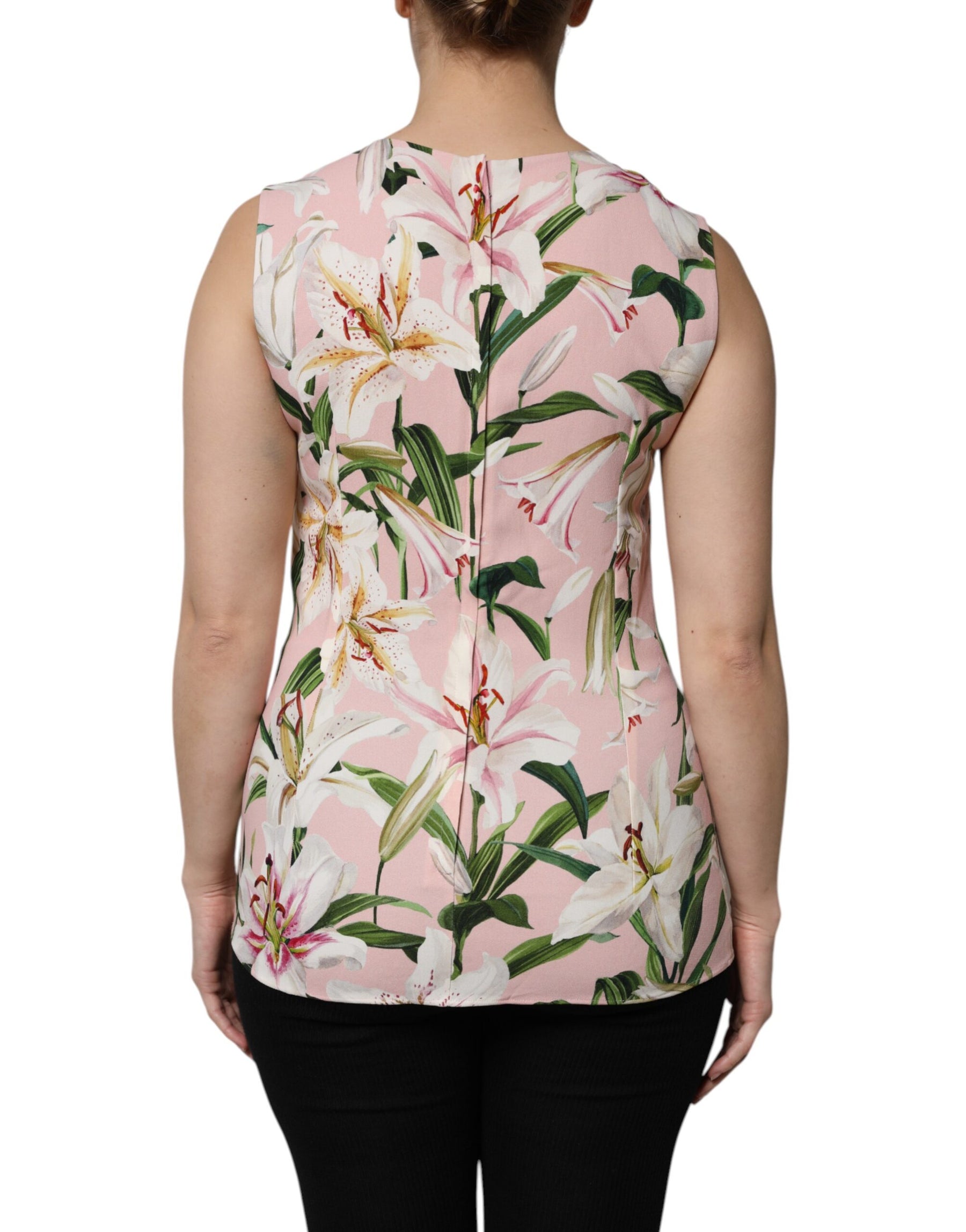 Dolce & Gabbana Multicolor Floral Print Round Neck Tank Top | Regal Royce