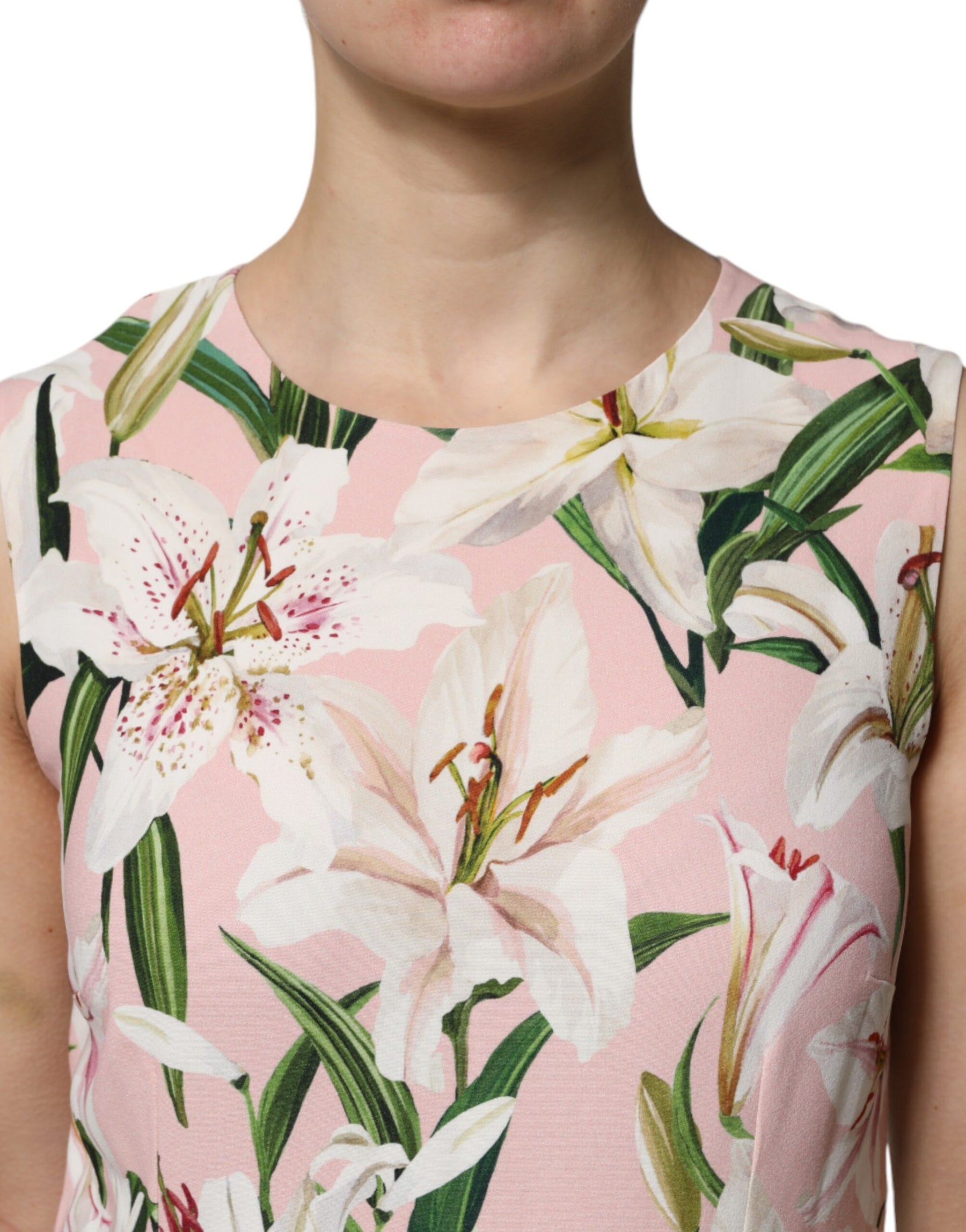Dolce & Gabbana Multicolor Floral Print Round Neck Tank Top | Regal Royce