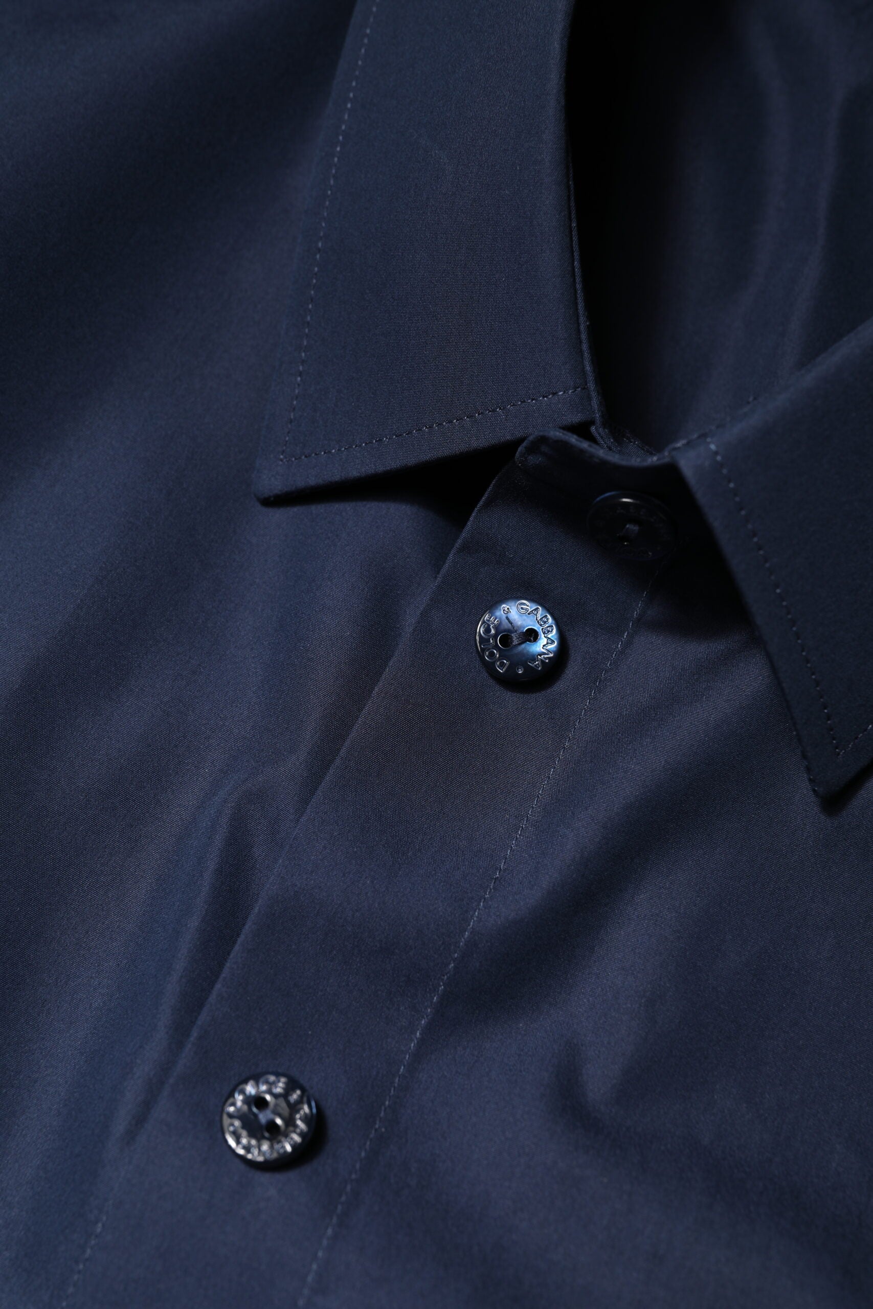 Dolce & Gabbana Blue Cotton Short Sleeves Button Down Top | Regal Royce