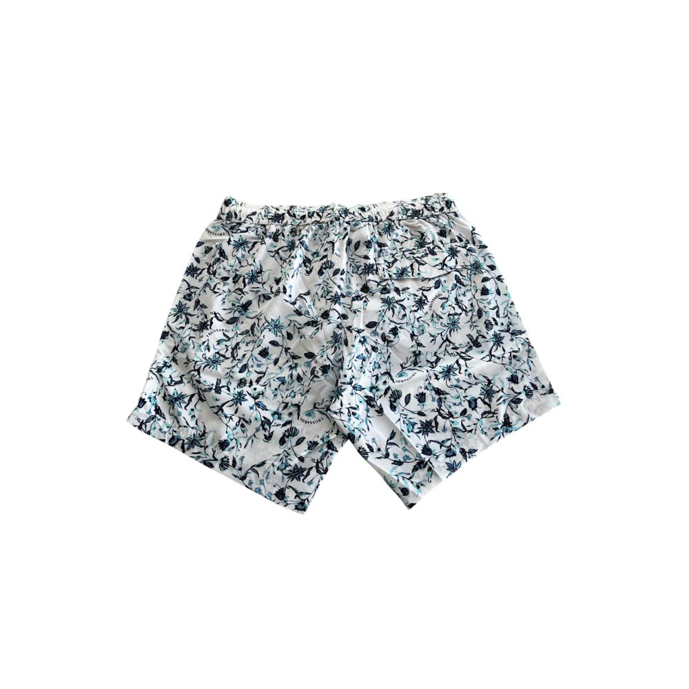 Trussardi Beachwear White Polyester Men Swim Shorts | Regal Royce