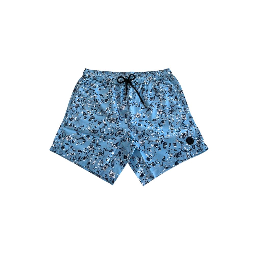 Trussardi Beachwear Light Blue Polyester Men Swim Trunk | Regal Royce