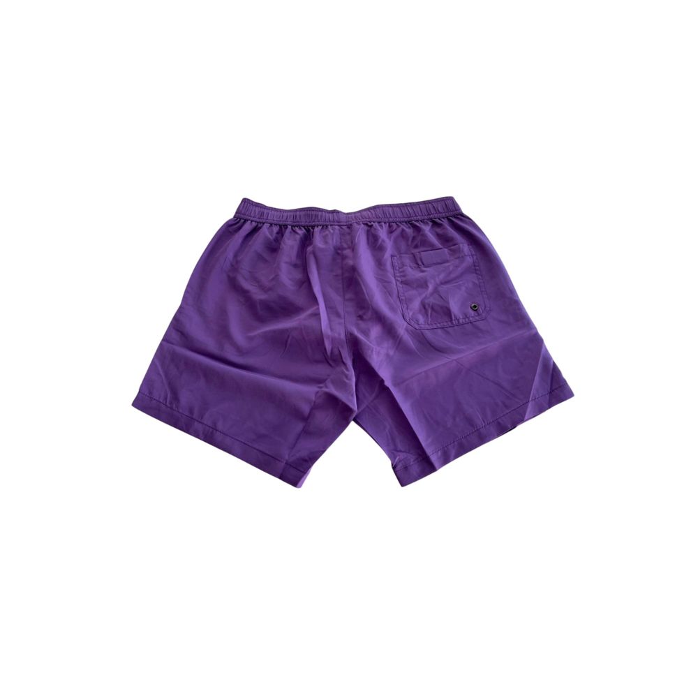 Trussardi Beachwear Purple Polyester Men Swim Short | Regal Royce