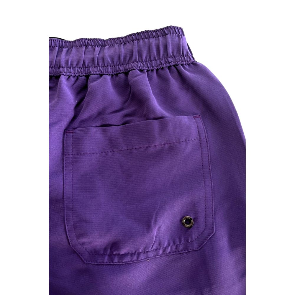 Trussardi Beachwear Purple Polyester Men Swim Short | Regal Royce