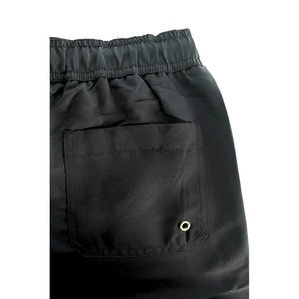 Trussardi Beachwear Black Polyester Men Swim Shorts | Regal Royce