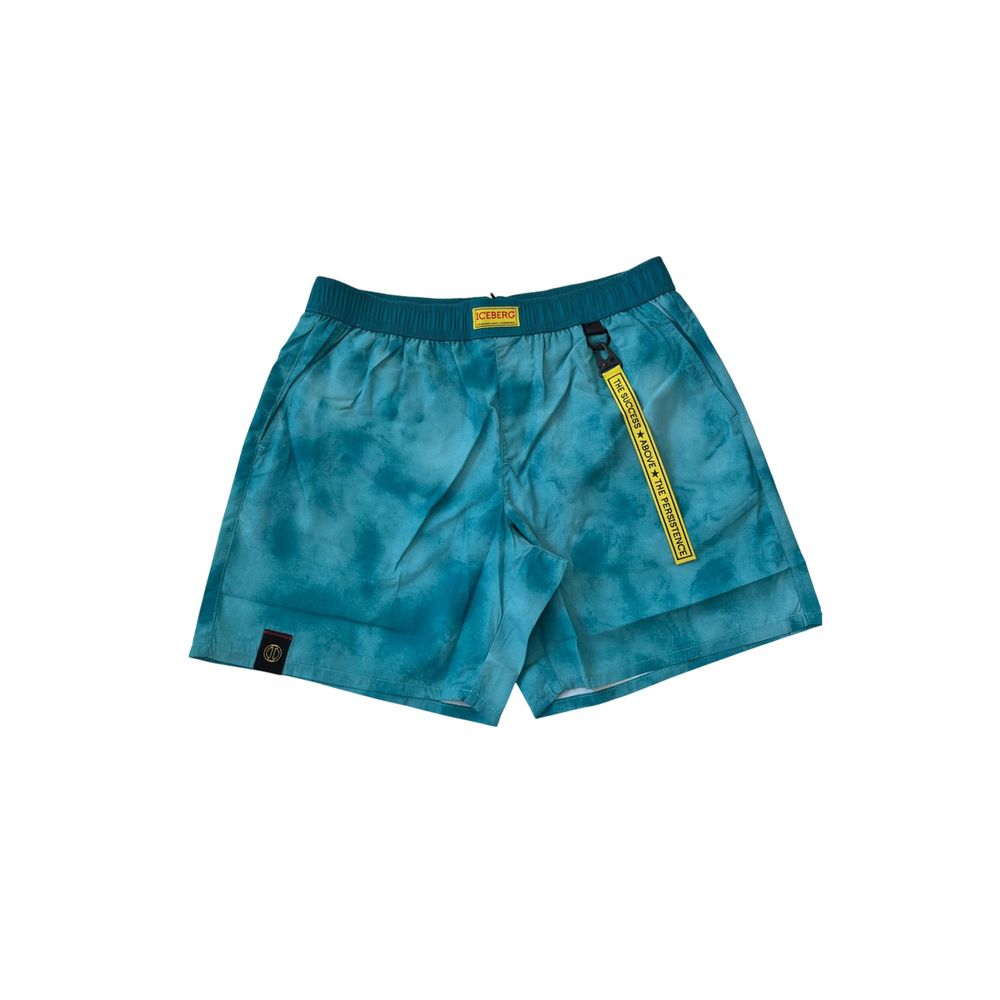 Iceberg Light Blue Polyester Men Swim Short | Regal Royce