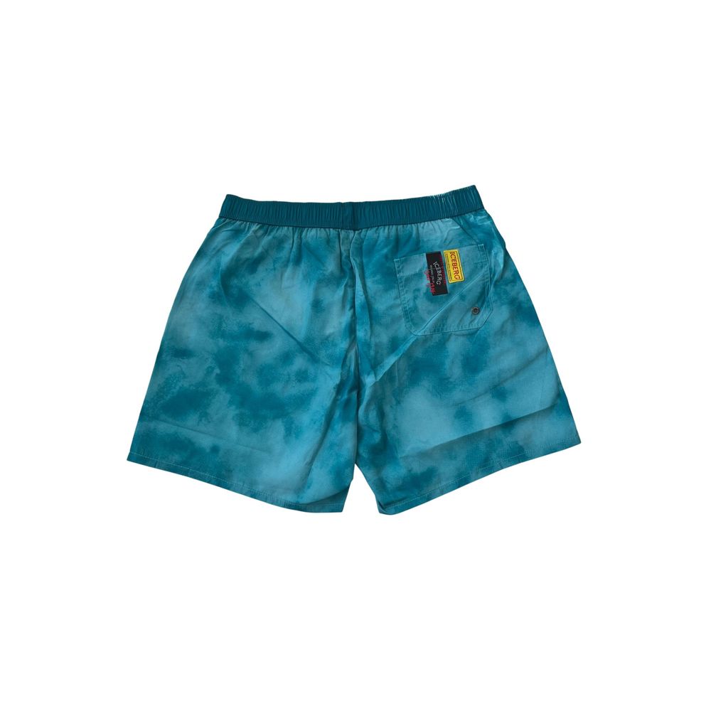 Iceberg Light Blue Polyester Men Swim Short | Regal Royce