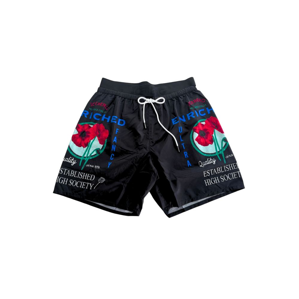 Iceberg Black Polyester Men's Swim Short | Regal Royce
