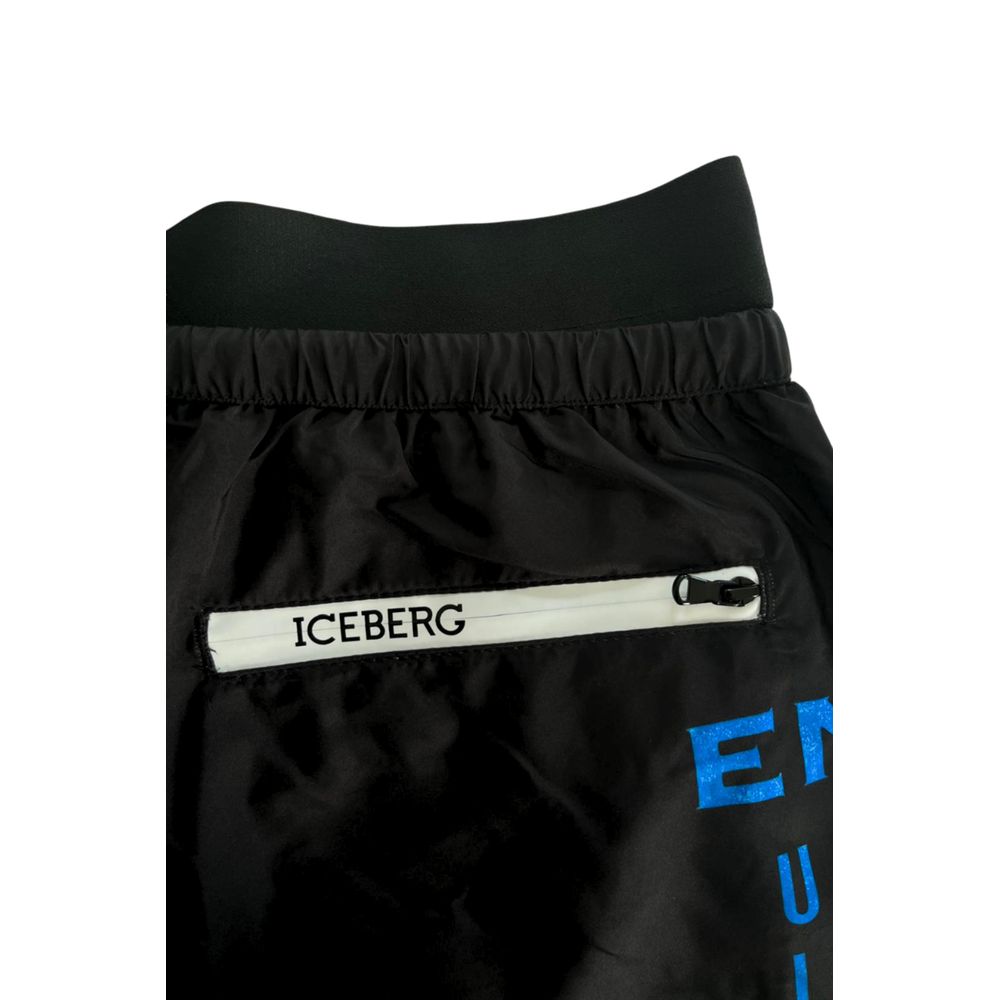 Iceberg Black Polyester Men's Swim Short | Regal Royce