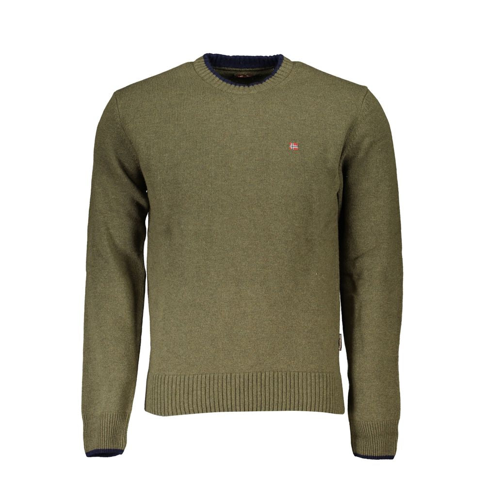 Napapijri Green Fabric Men Sweater | Regal Royce