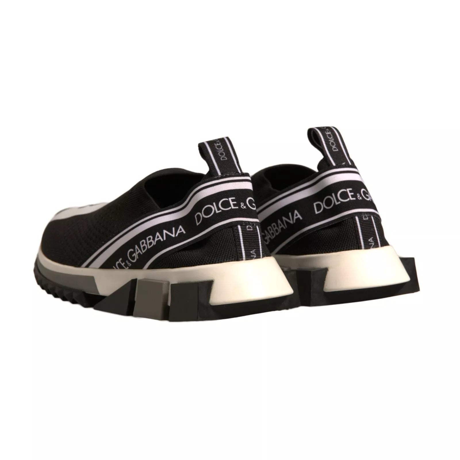 Dolce & Gabbana Black White Slip On Sorrento Sneakers Shoes | Regal Royce