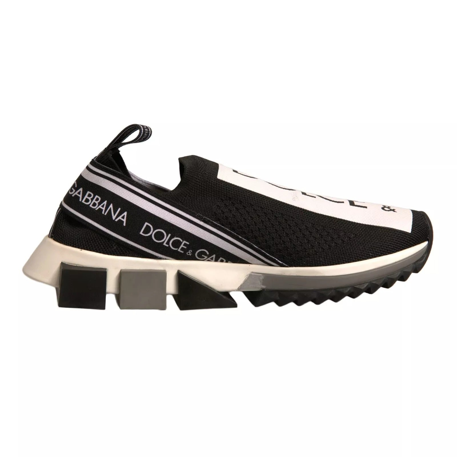 Dolce & Gabbana Black White Slip On Sorrento Sneakers Shoes | Regal Royce