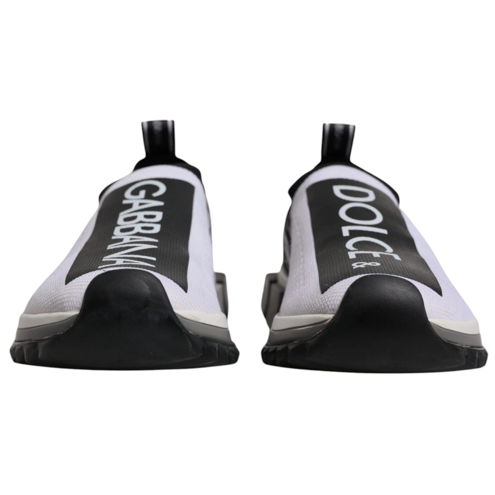 Dolce & Gabbana White Black Slip On Sorrento Sneakers Shoes | Regal Royce