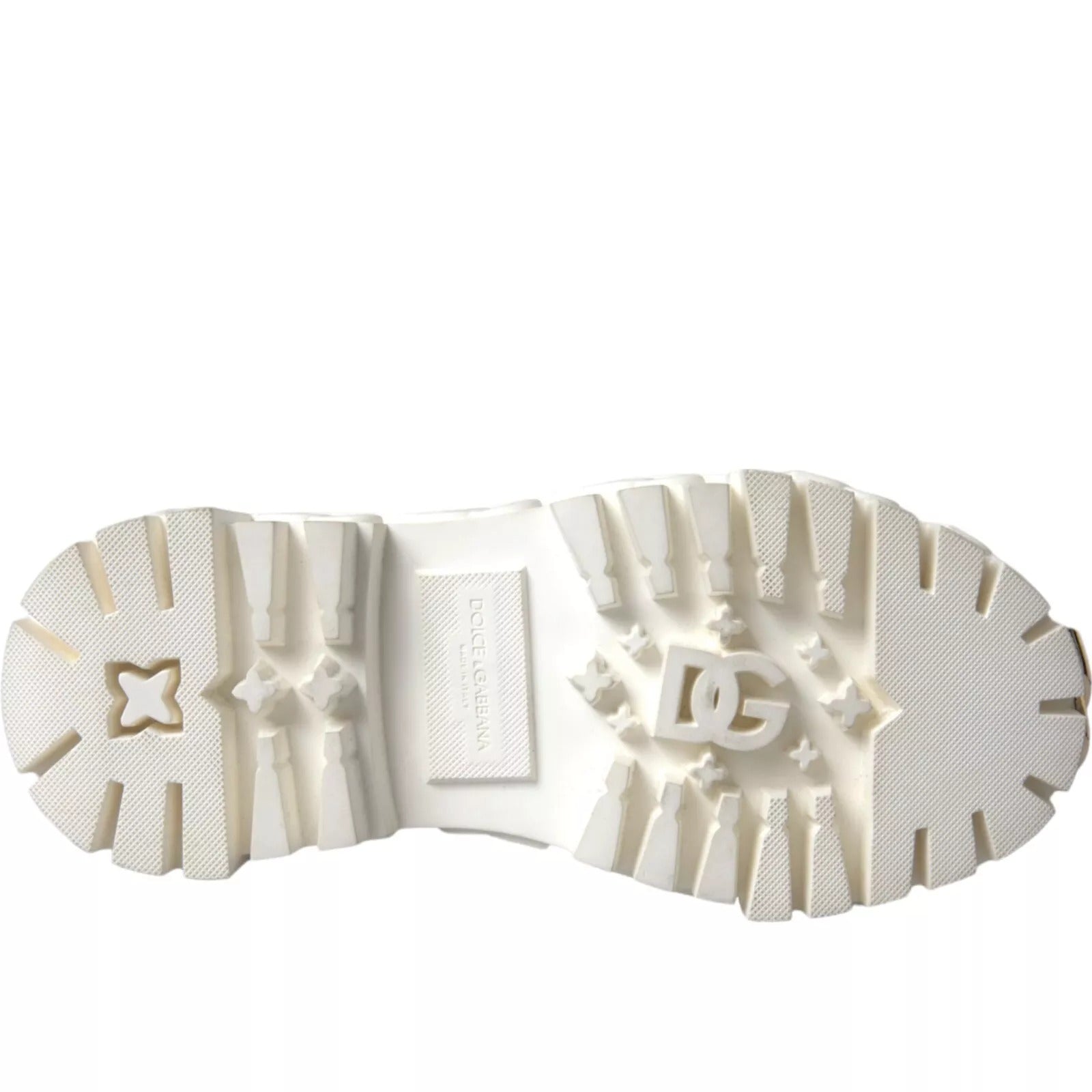 Dolce & Gabbana White Leather Rubber Logo Ankle Boots Shoes | Regal Royce