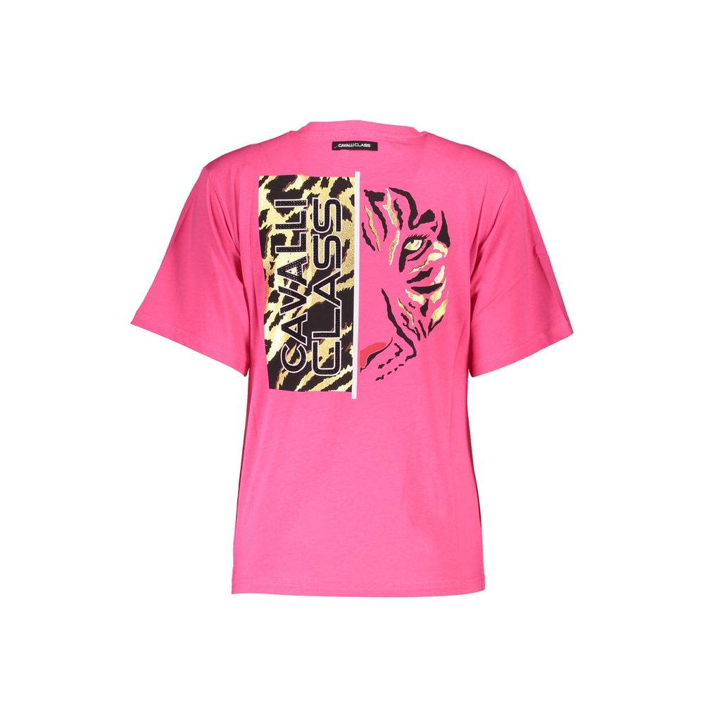 Cavalli Class Pink Cotton Women T-Shirt | Regal Royce