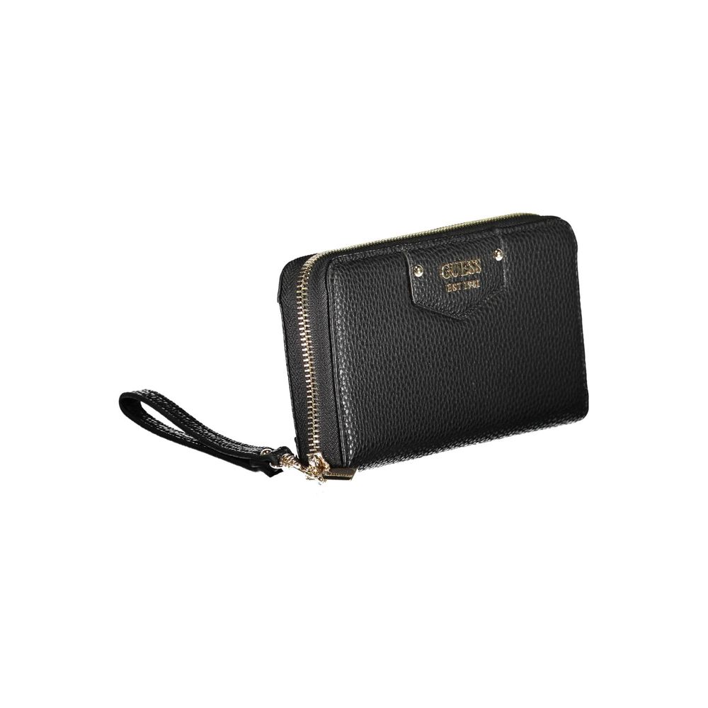 Guess Jeans Black Polyurethane Women Wallet | Regal Royce
