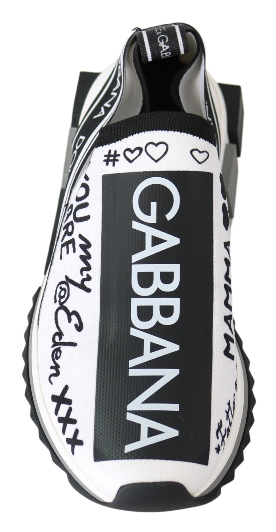 Dolce & Gabbana White Black Slip On Sorrento Sneakers | Regal Royce