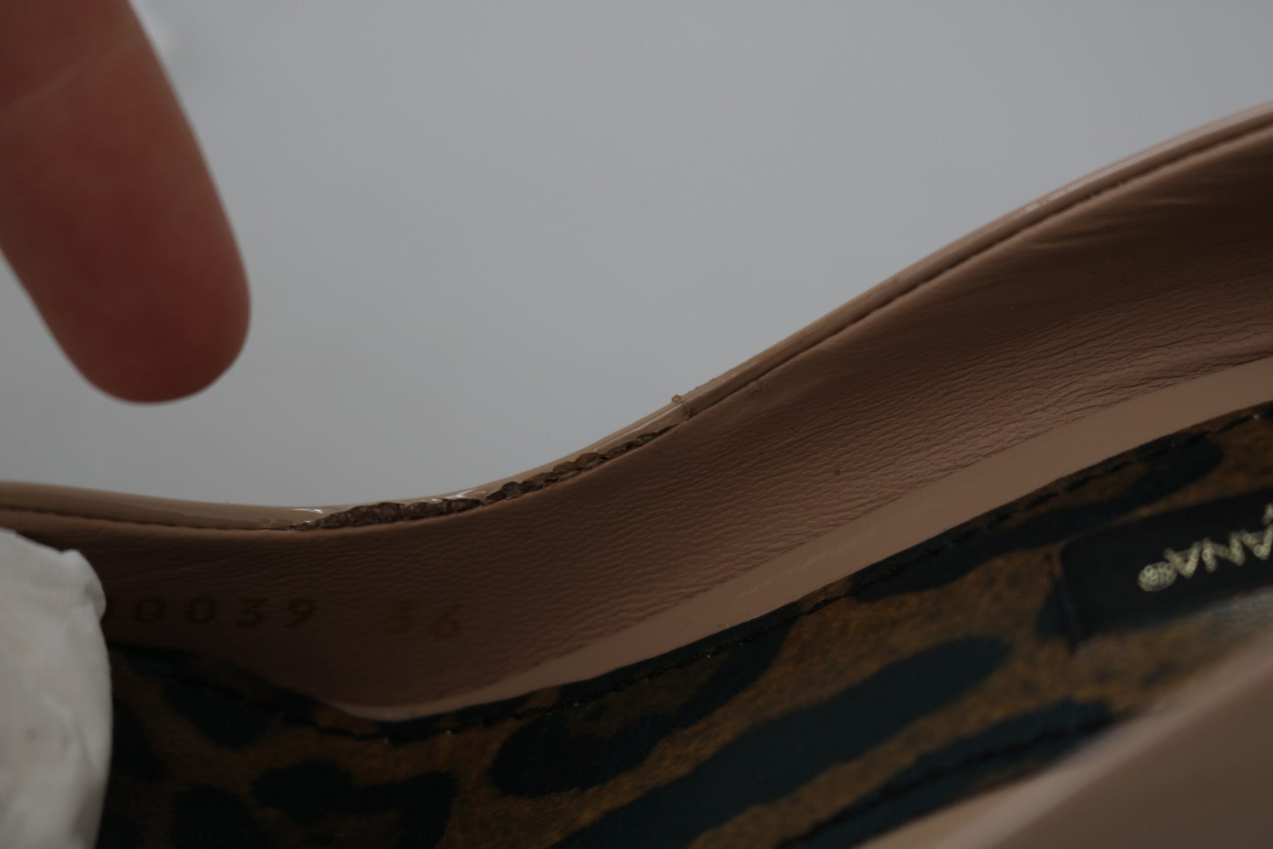 Dolce & Gabbana Beige Patent Leather Stiletto Heel Pumps | Regal Royce