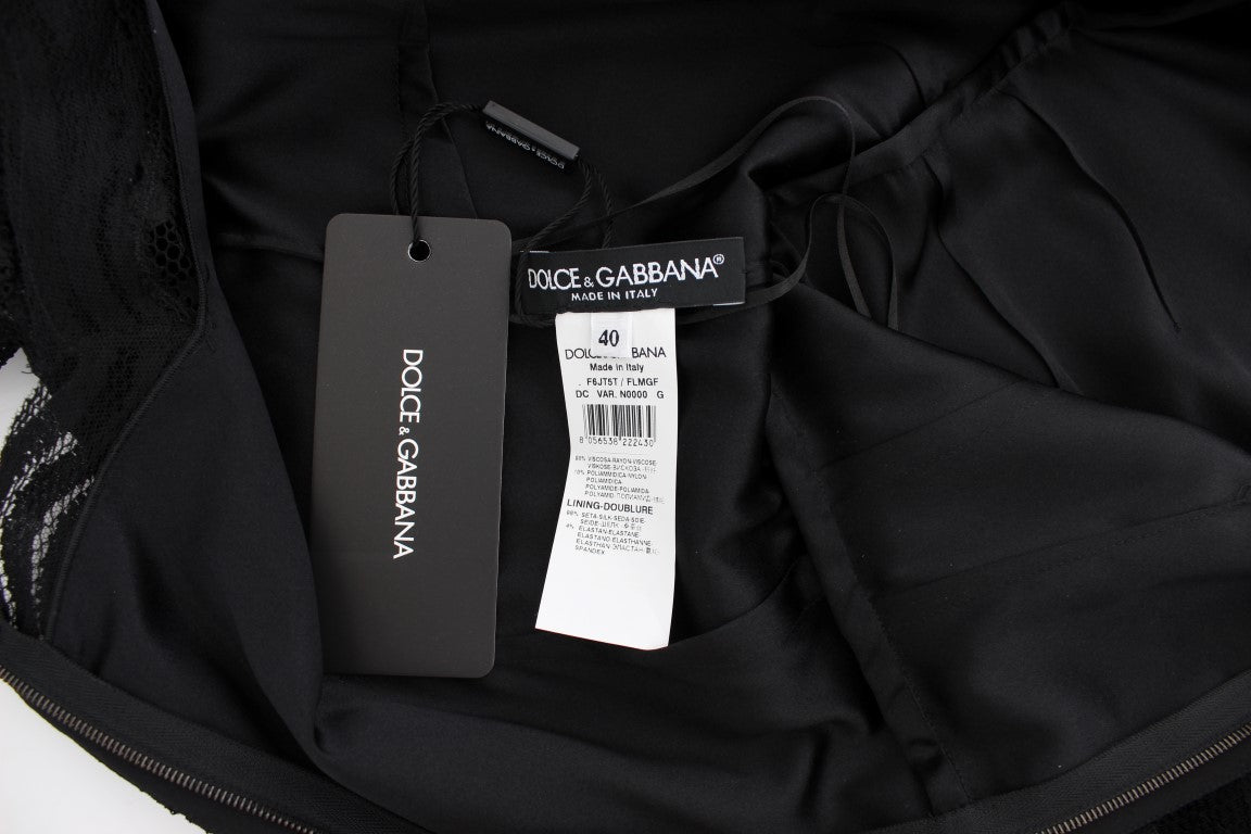 Dolce & Gabbana Black Floral Lace Long Ball Maxi Dress | Regal Royce