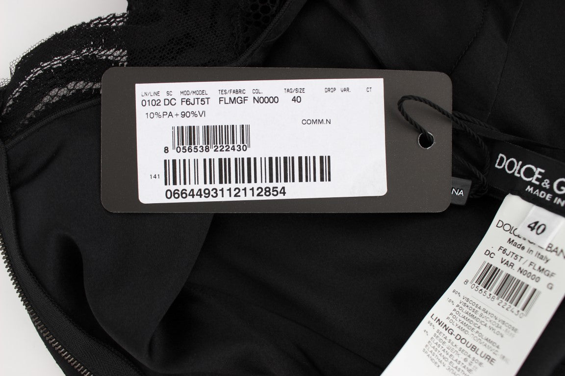 Dolce & Gabbana Black Floral Lace Long Ball Maxi Dress | Regal Royce