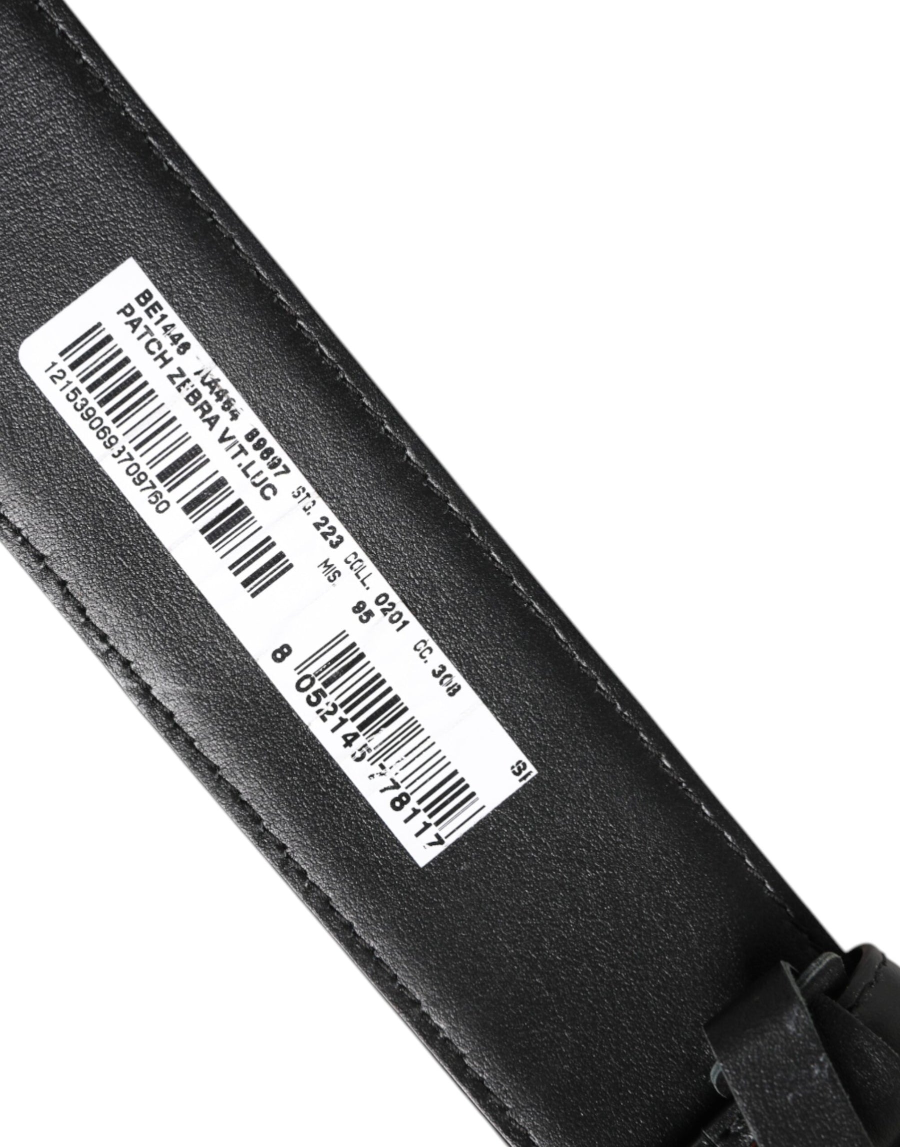 Dolce & Gabbana Black White Leather DG Metal Buckle Belt | Regal Royce