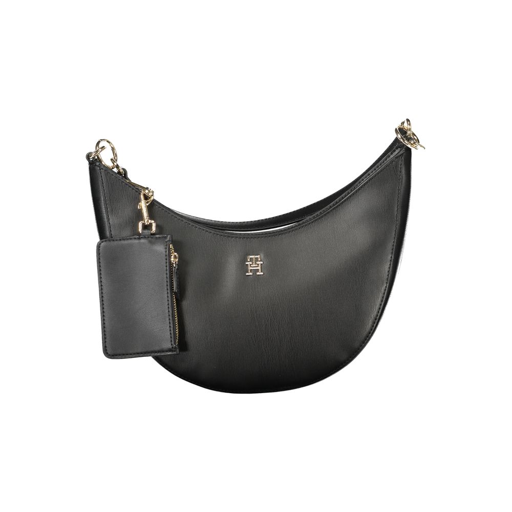 Tommy Hilfiger Black Polyurethane Women's Shoulder Bag | Regal Royce