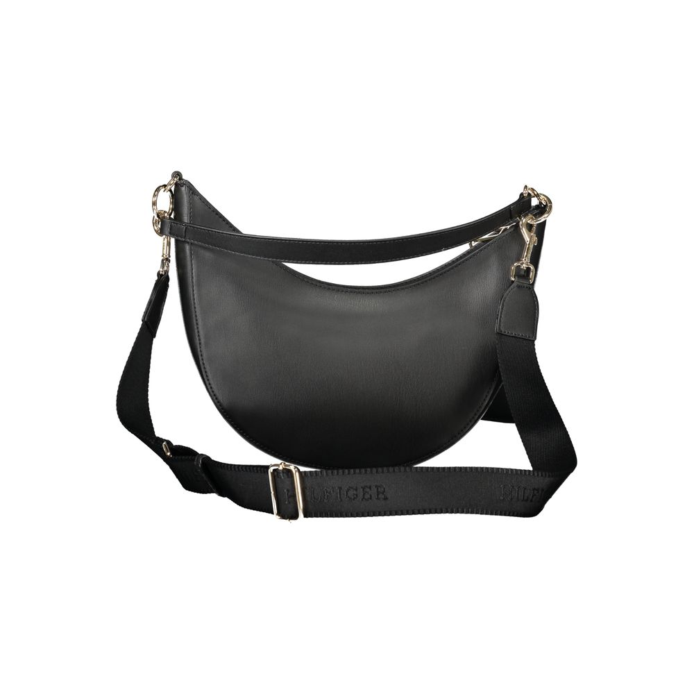 Tommy Hilfiger Black Polyurethane Women's Shoulder Bag | Regal Royce