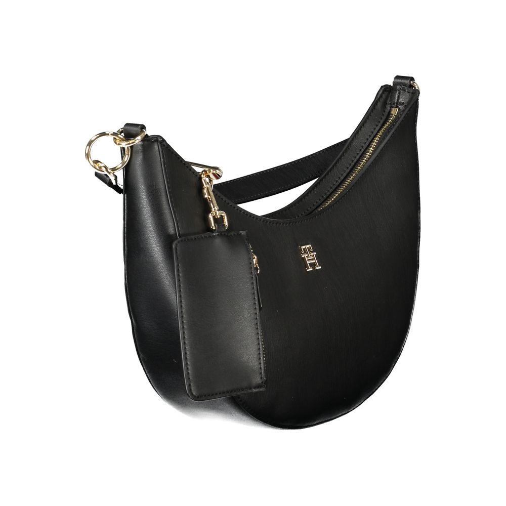 Tommy Hilfiger Black Polyurethane Women's Shoulder Bag | Regal Royce