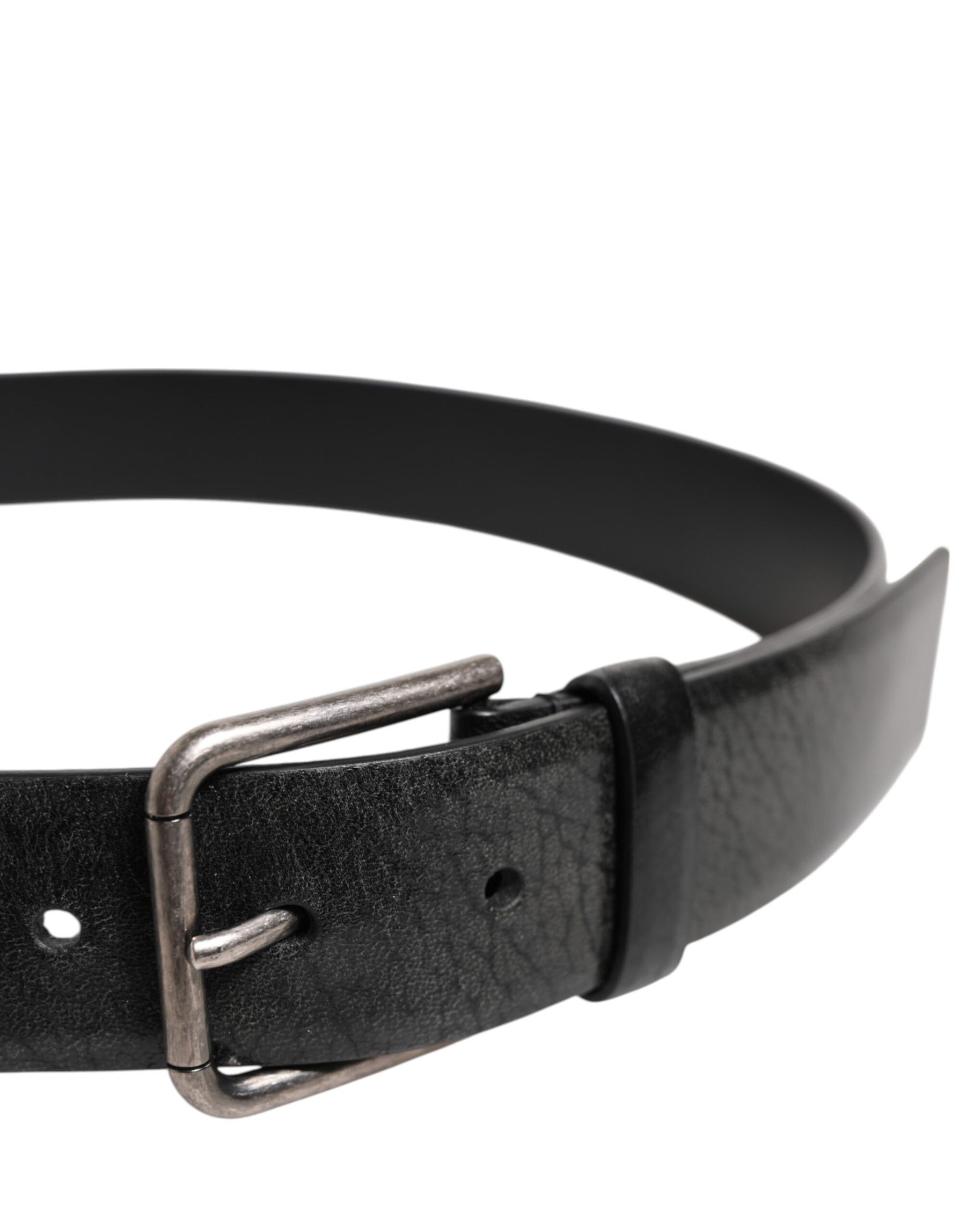 Dolce & Gabbana Black Classic Leather Metal Buckle Belt | Regal Royce